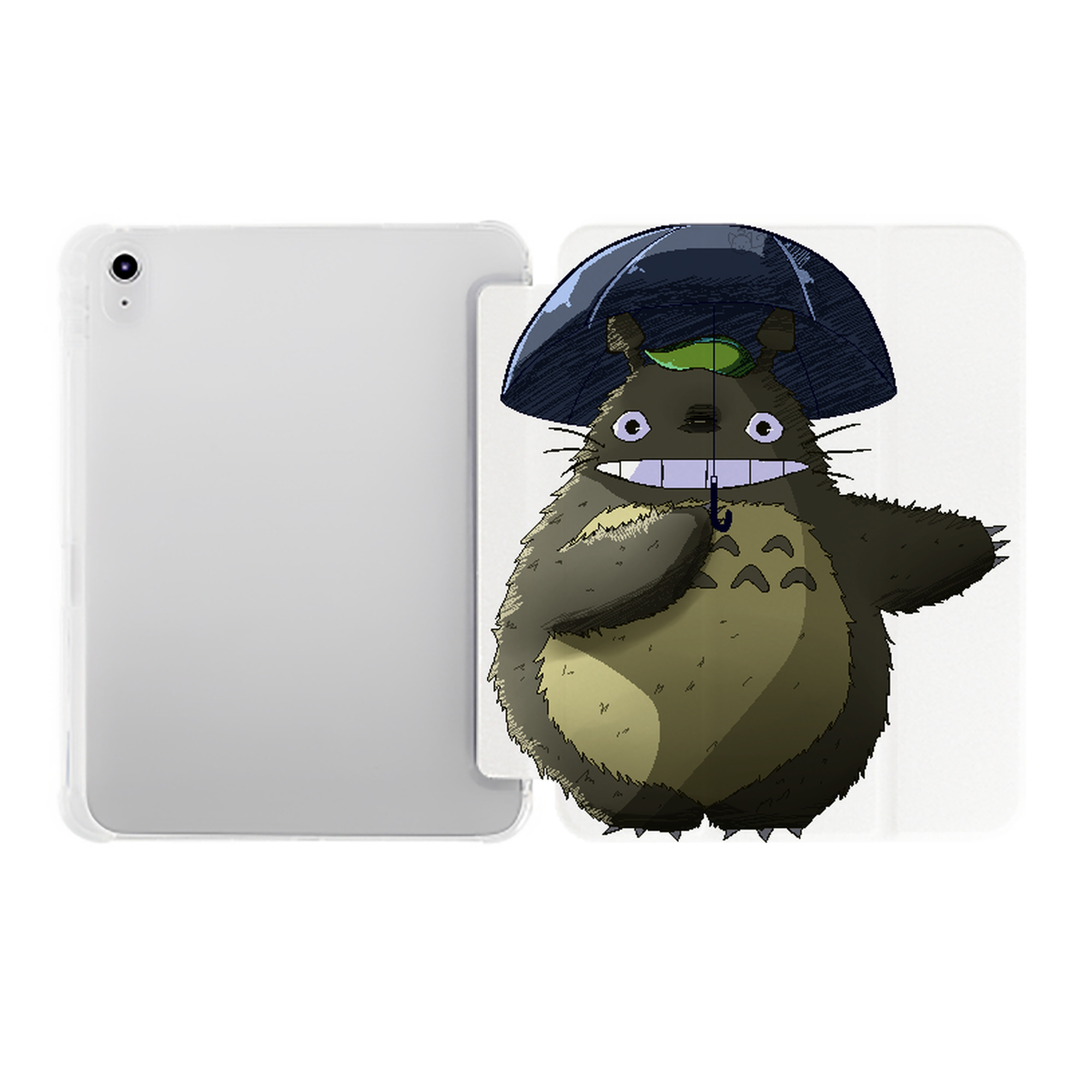 （画像用） となりのトトロ 草壁メイ 草壁サツキ My Neighbor Totoro Satsuki Kusakabe Mei Kusakabe IPad ケース ペン収納付き 三つ折りスタンド PUレザー×シリコン 対応機種9.5/10.5/10.9インチ